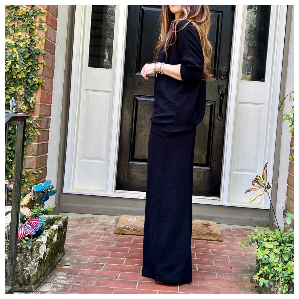 MADE IN FRANCE! FABULOUS WIDE LEG PANT AND TUNIC  TOP 2 PIECE SET - Picture 3 of 6